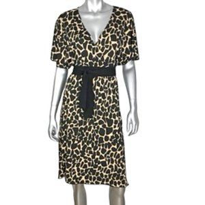 EnFocus Animal Print Tan Black Print Dress 14W